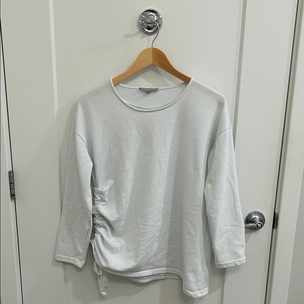 Women's White Ruched Top